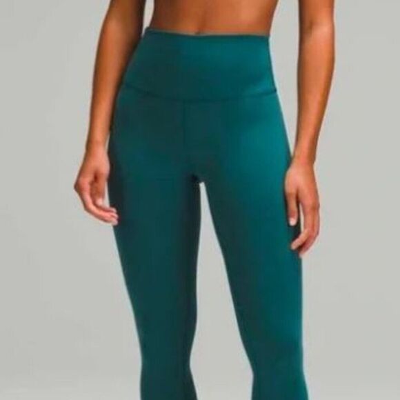 NWT lululemon Wunder Train HR Crop 23" Storm Teal - Picture 1 of 4